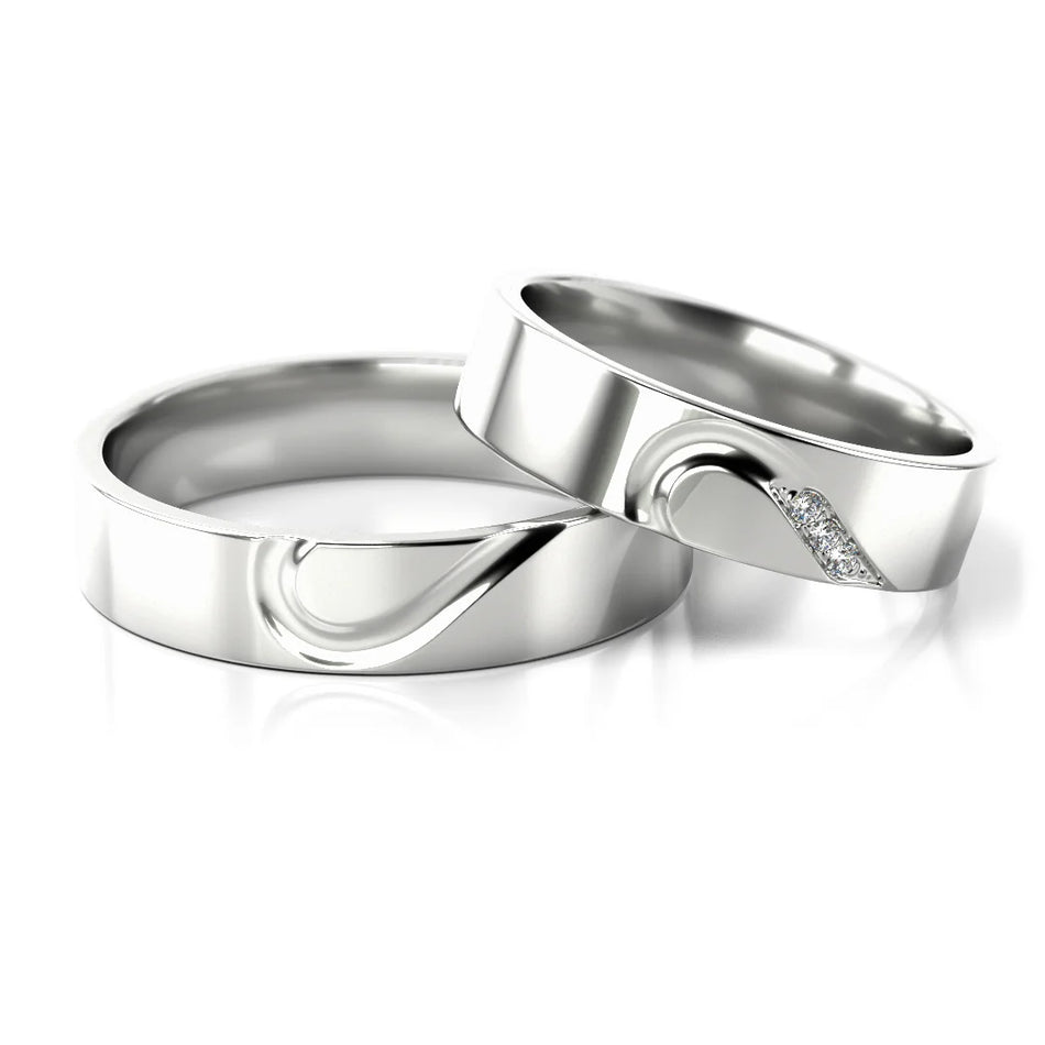 Obrúčky zo bieleho zlata so zirkónmi 5mm