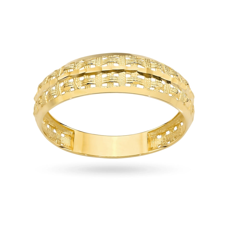 Wide Gold Openwork Ring