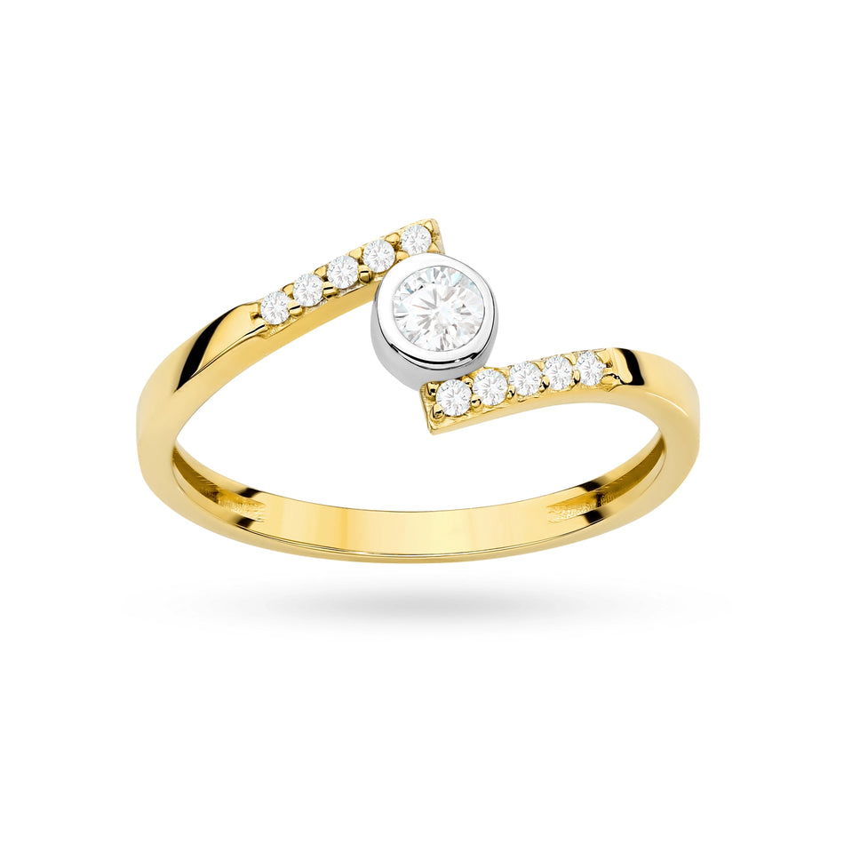 Gold Ring with Zirconia