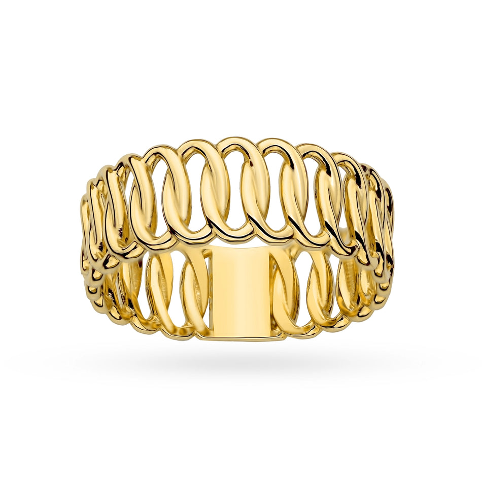 Gold Ring Oval Weave