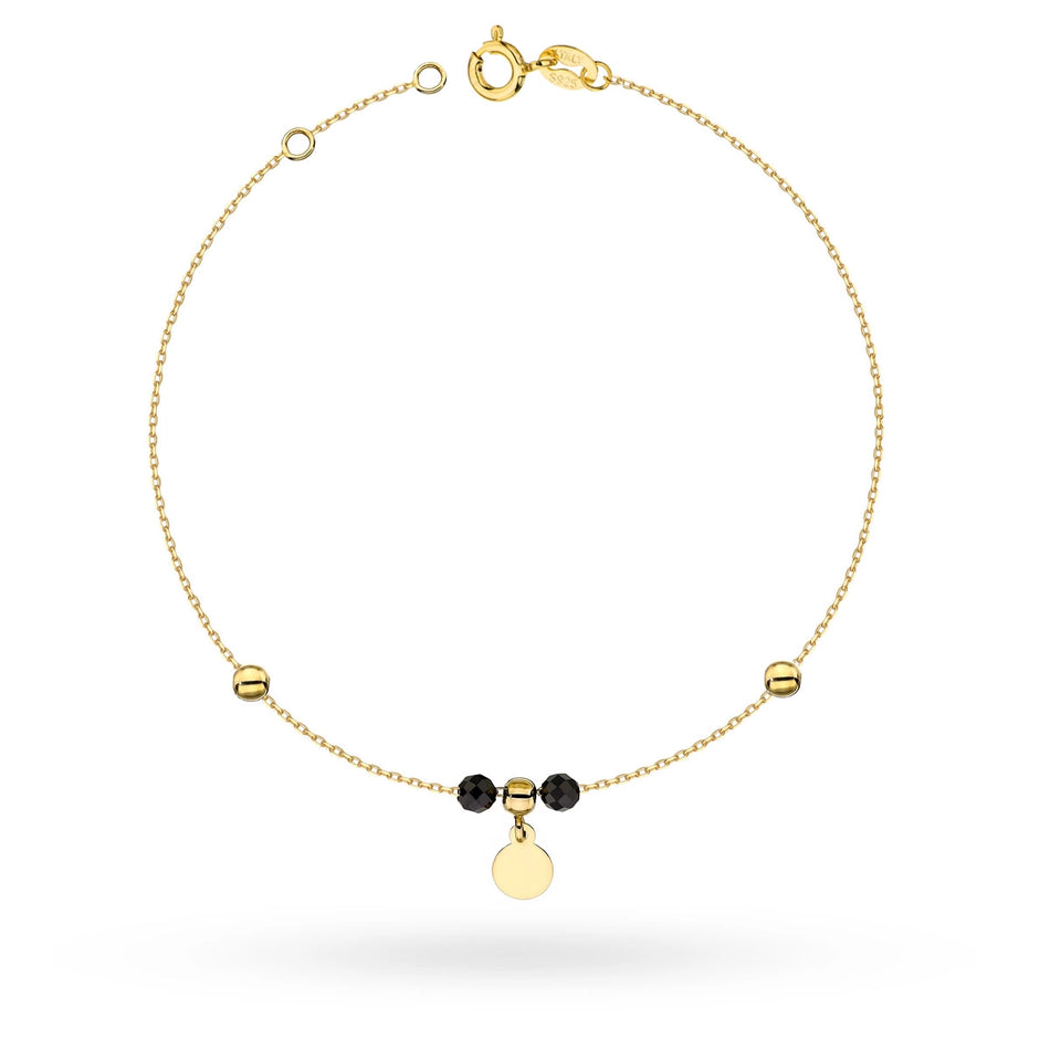 Gold Bracelet with Circle Beads