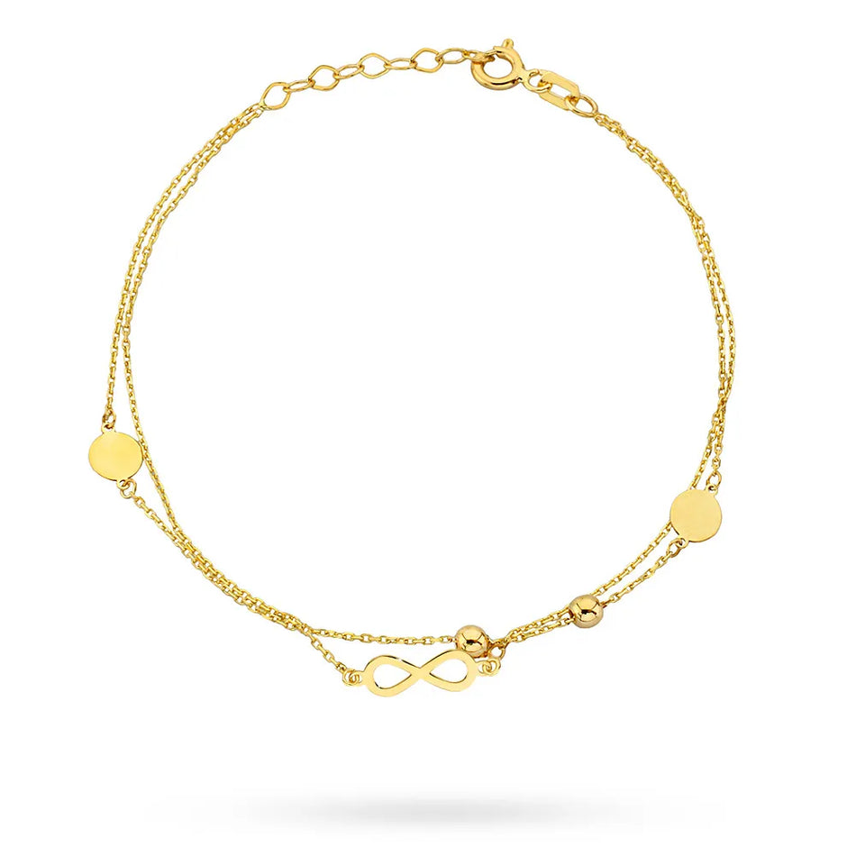 Gold Bracelet with Infinity Circles