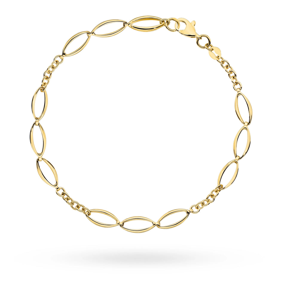 Gold Bracelet with Triple Oval Links