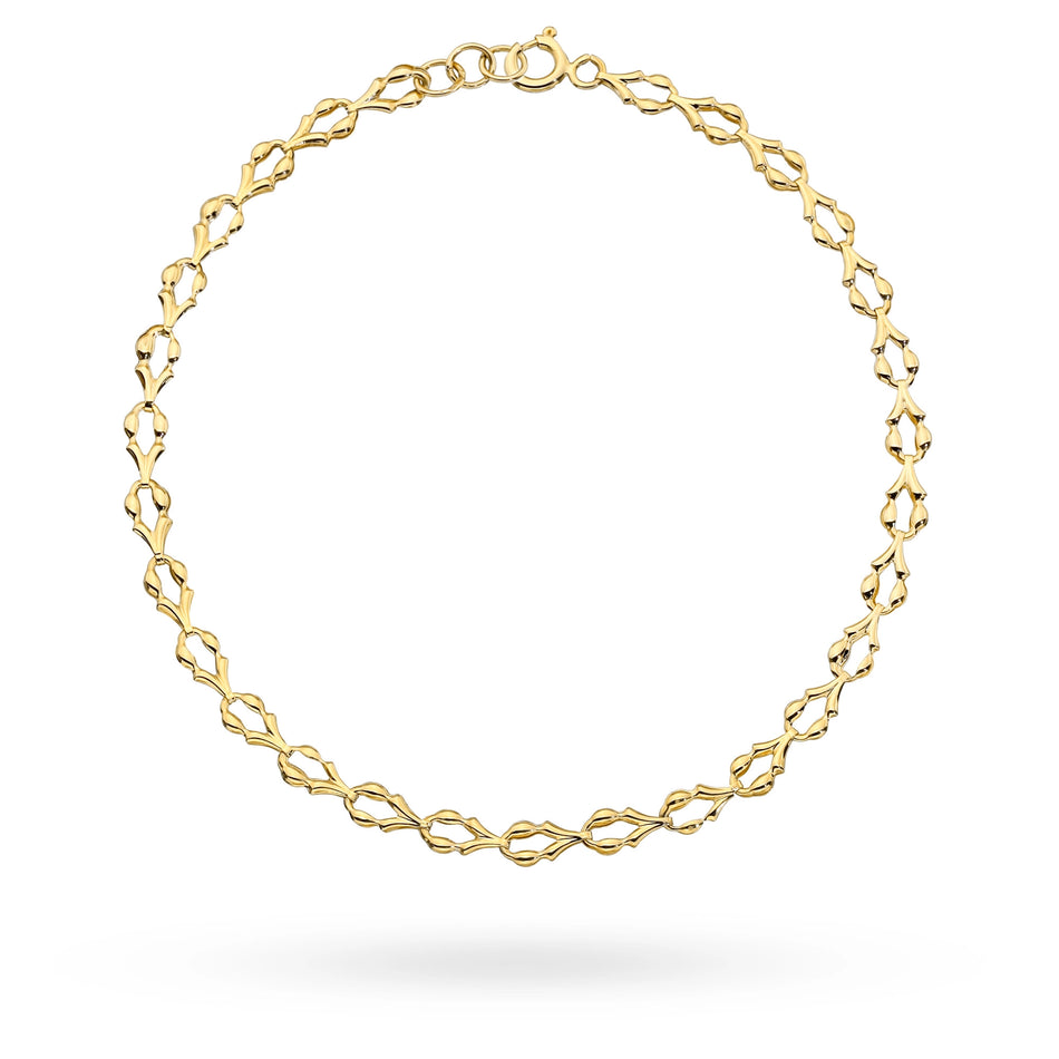 Gold Elegant Bracelet with Unusual Weave