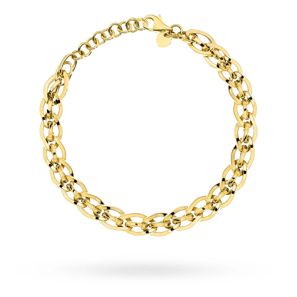 Gold Massive Bracelet with Oval Links