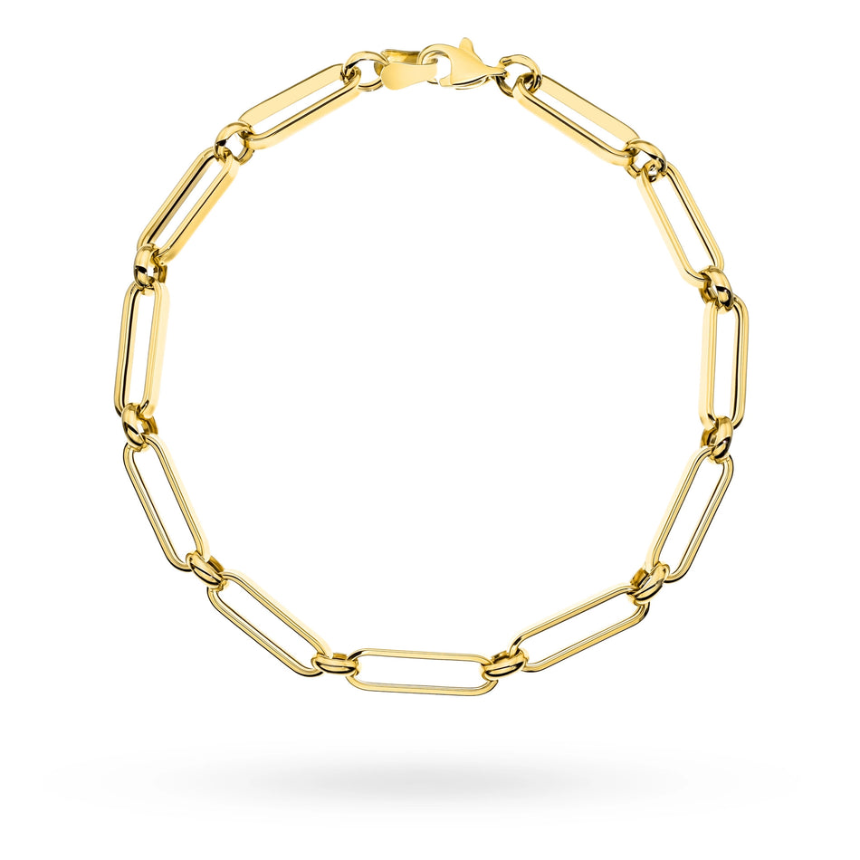 Zlatý náramok so širokými článkami