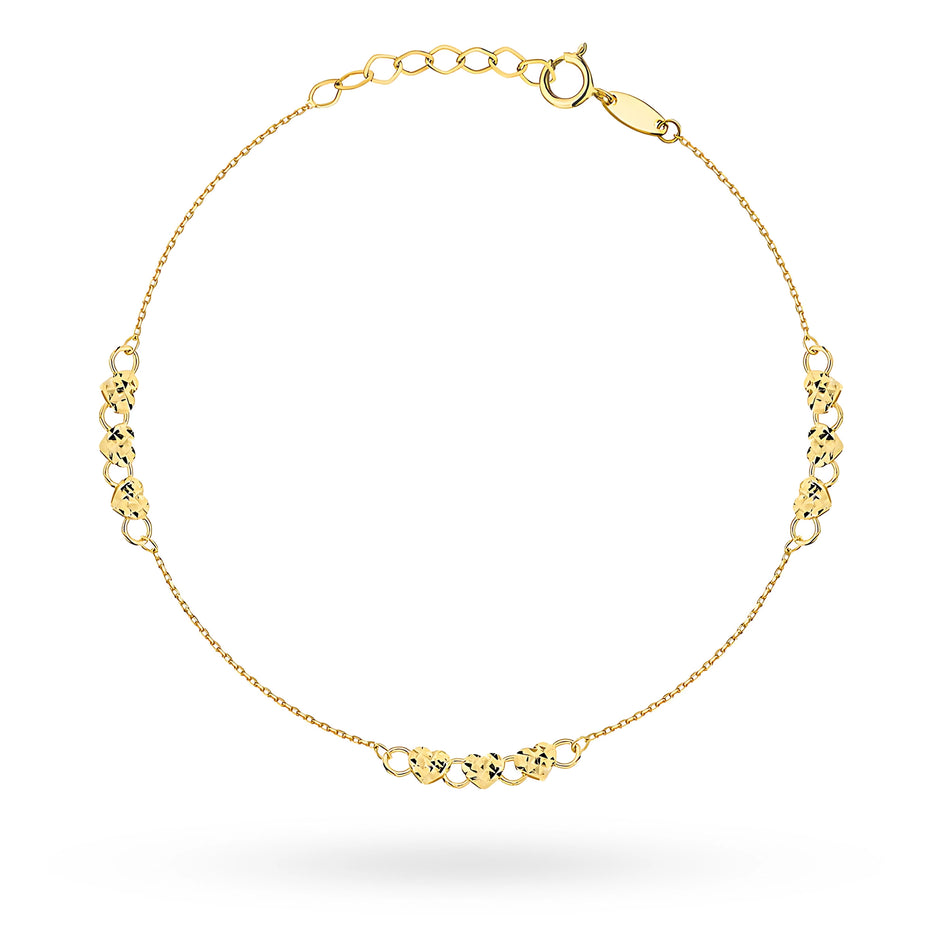 Gold Bracelet with Hearts