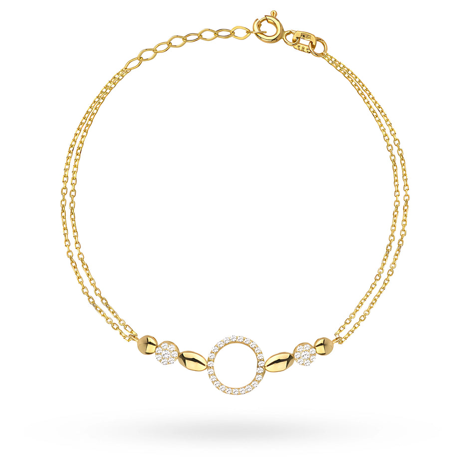 Gold Bracelet with Zirconia