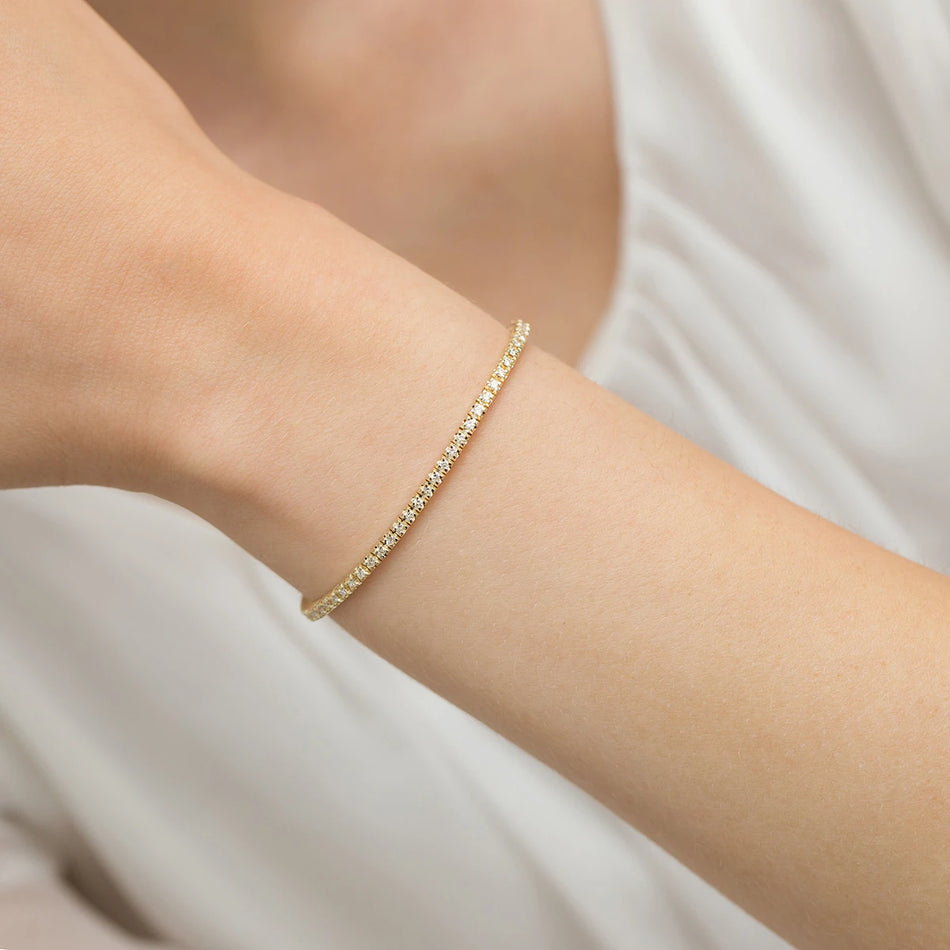 Sada zlatého tenisového náramku s diamantmi 1,073 ct