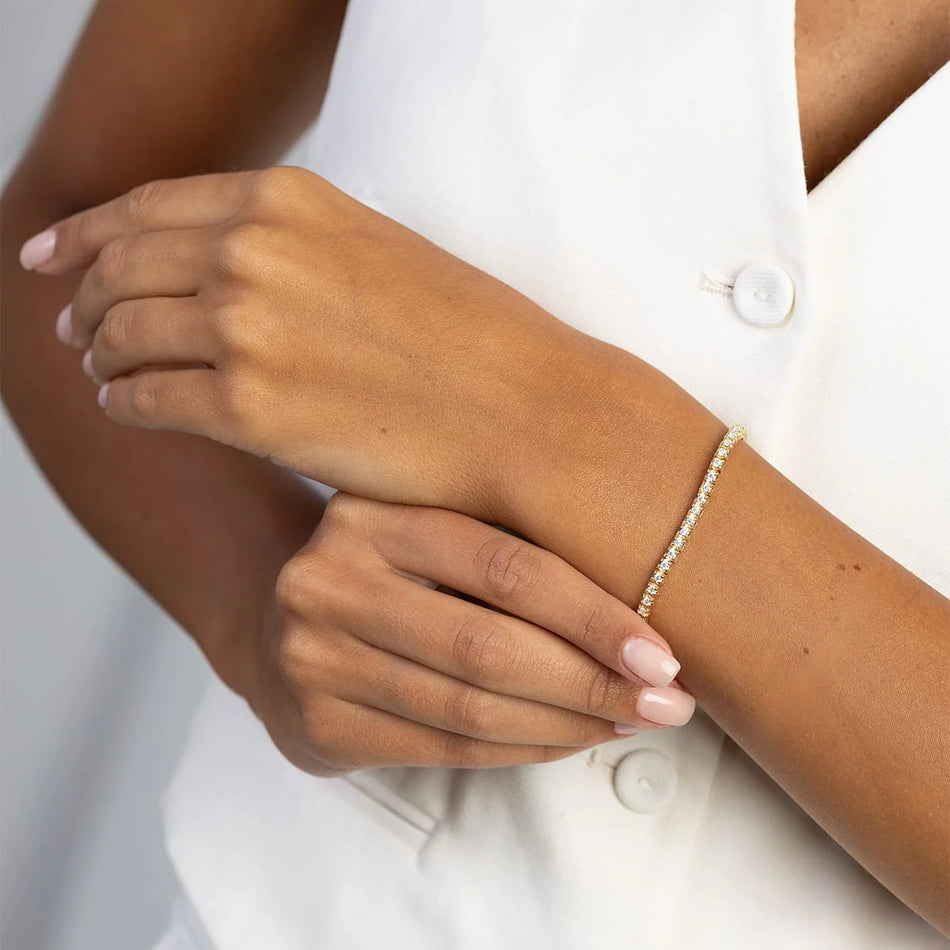 Sada zlatého tenisového náramku s diamantmi 1,98 ct