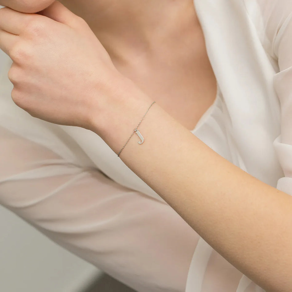 Strieborný Náramok Písmeno J