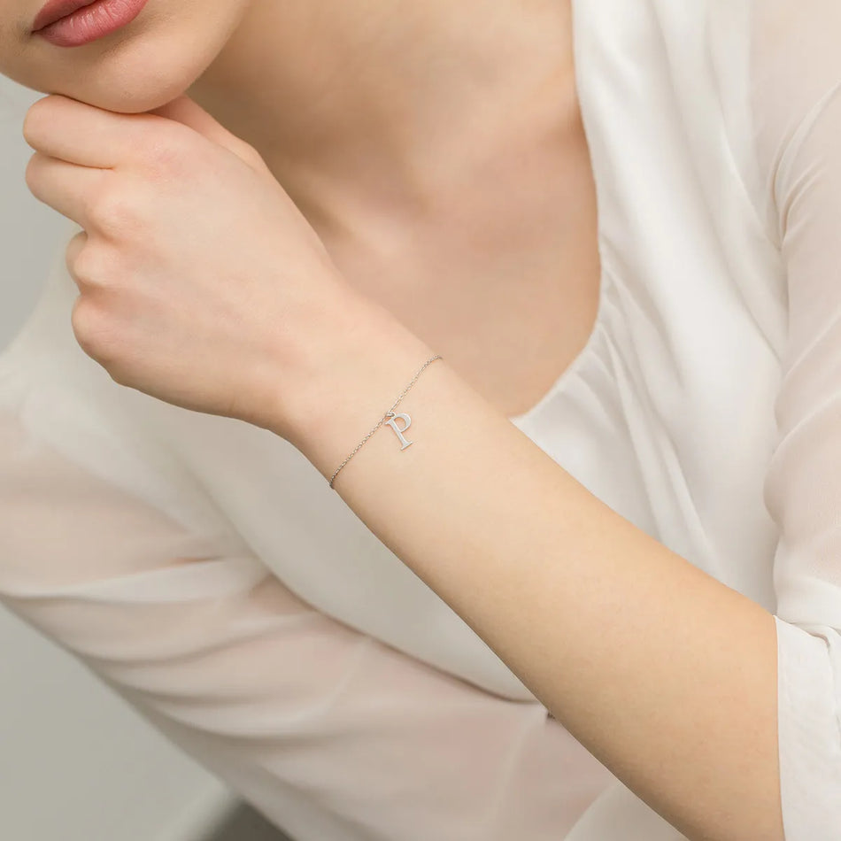 Strieborný Náramok Písmeno P