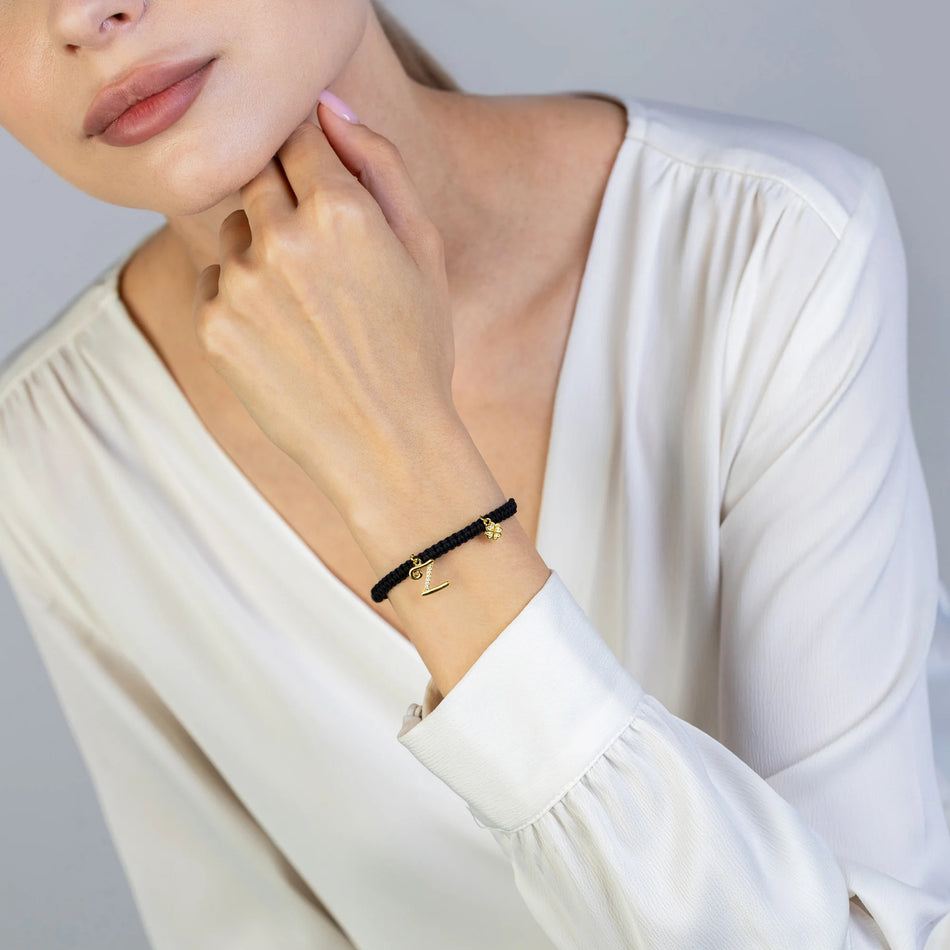 Gold-plated Silver Bracelet with Zirconia Letter Z