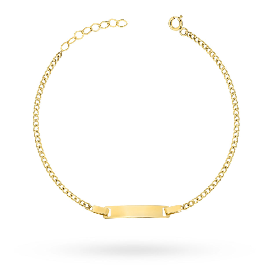 Children's Gold Bracelet with Plate For Engraving