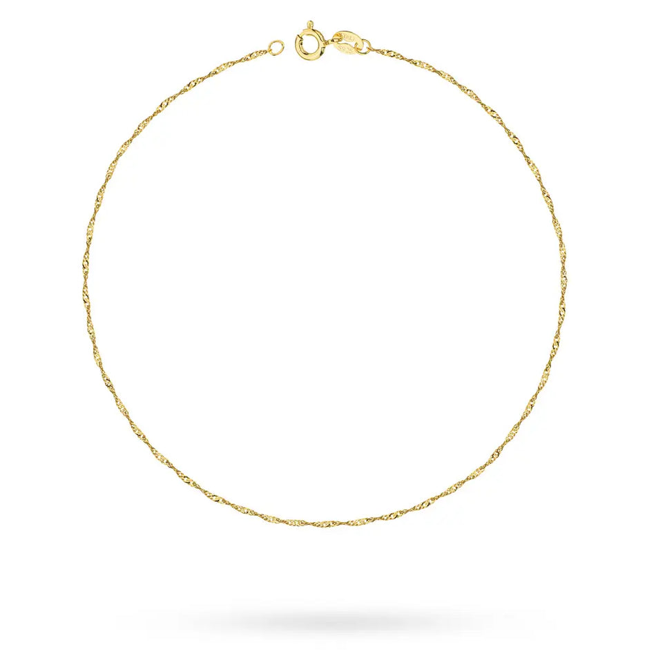 Gold Ankle Bracelet Singapore Chain 1.1mm