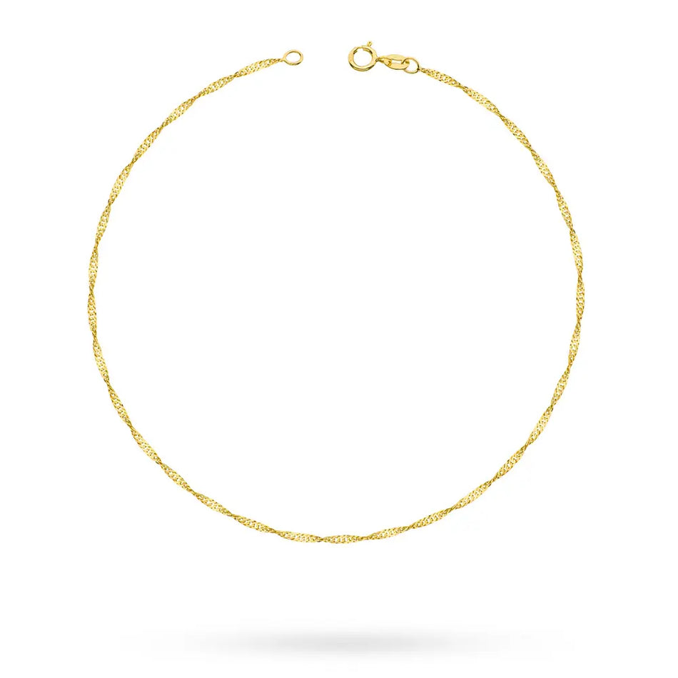 Gold Ankle Bracelet Singapore Chain 1.5mm