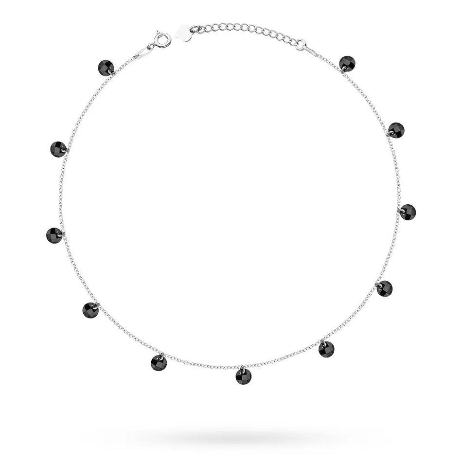 Silver Anklet with Zirconia Circle