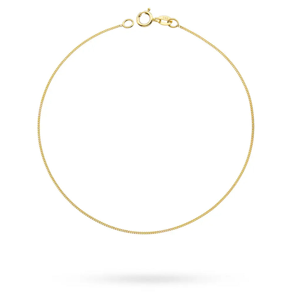Gold Ankle Bracelet Curb Chain 0.8mm