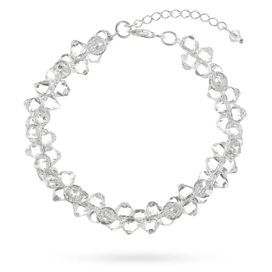 Classic Wedding Silver Swarovski Crystals Bracelet
