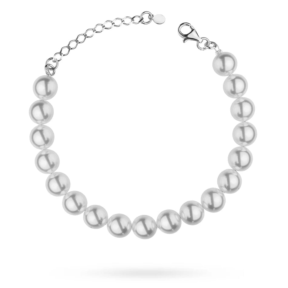 Classic Wedding Silver Pearl Bracelet