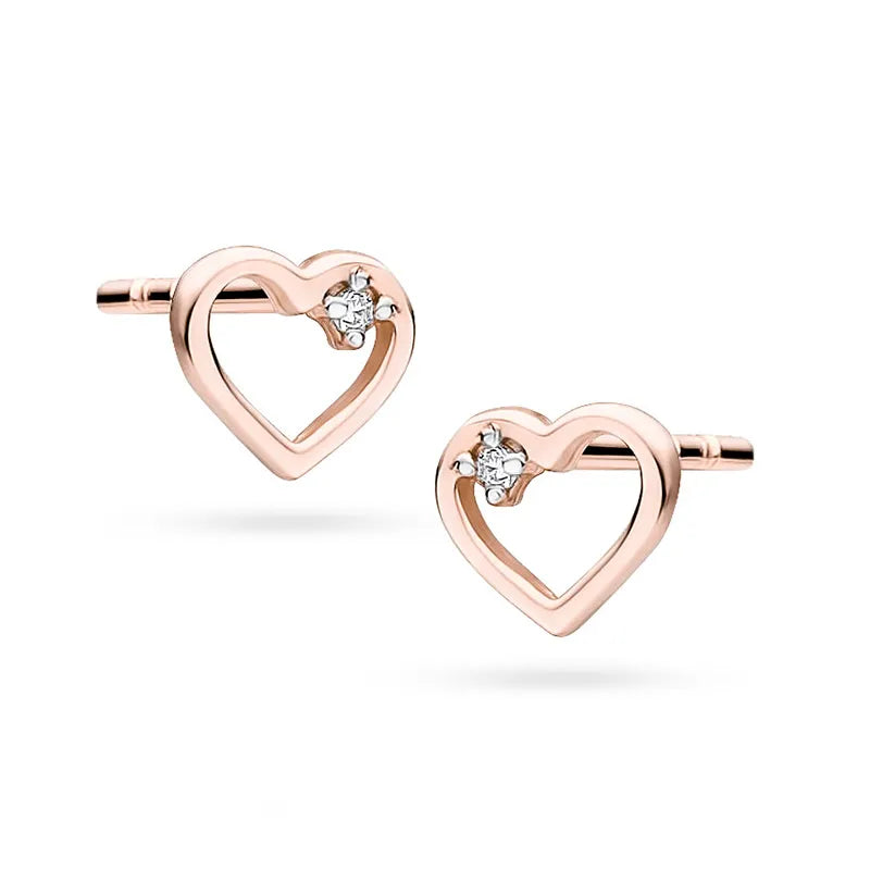 Zlaté náušnice s diamantmi 0,01 ct