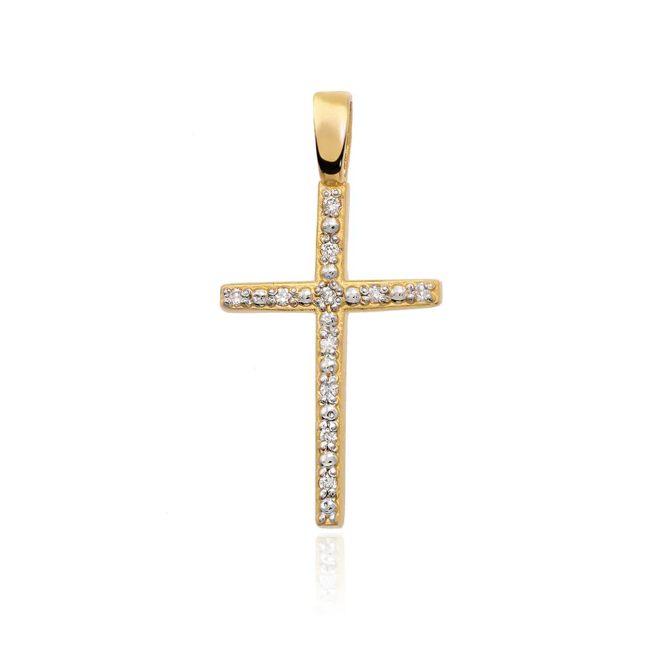 Gold Cross Pendant with Diamonds