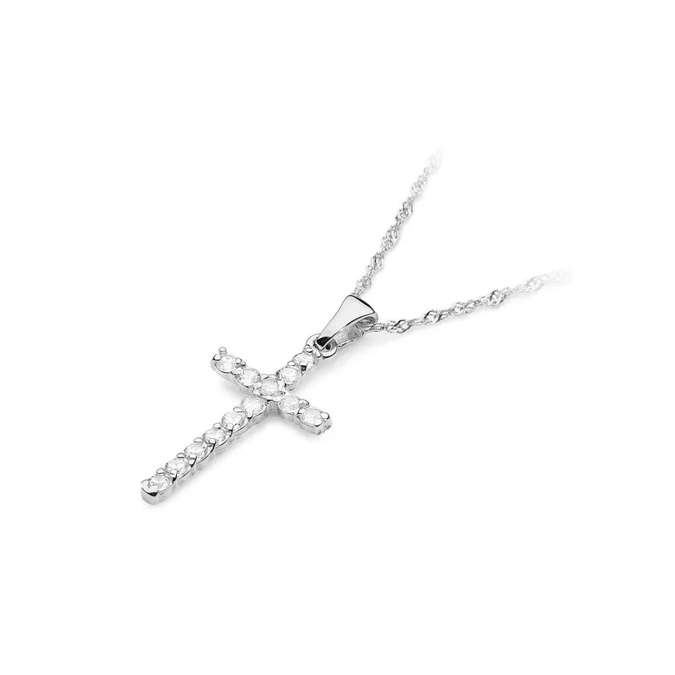 Gold Cross Pendant with Diamonds