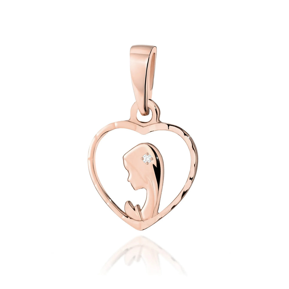 Zlatý prívesok Naša Pani Fatimská s diamantmi