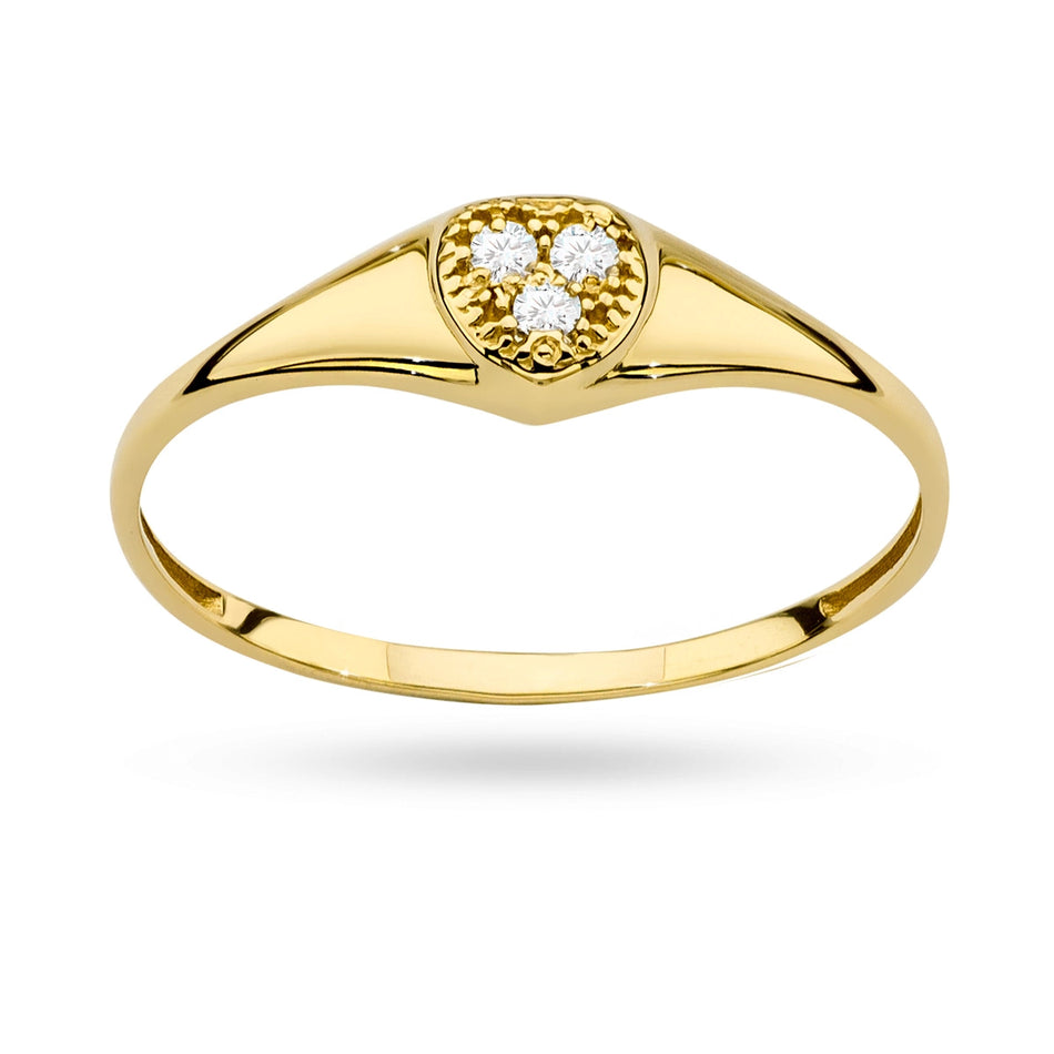 Gold Ring with Zirconia
