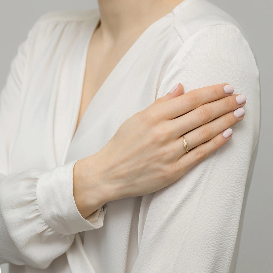 Gold Ring with Zirconia