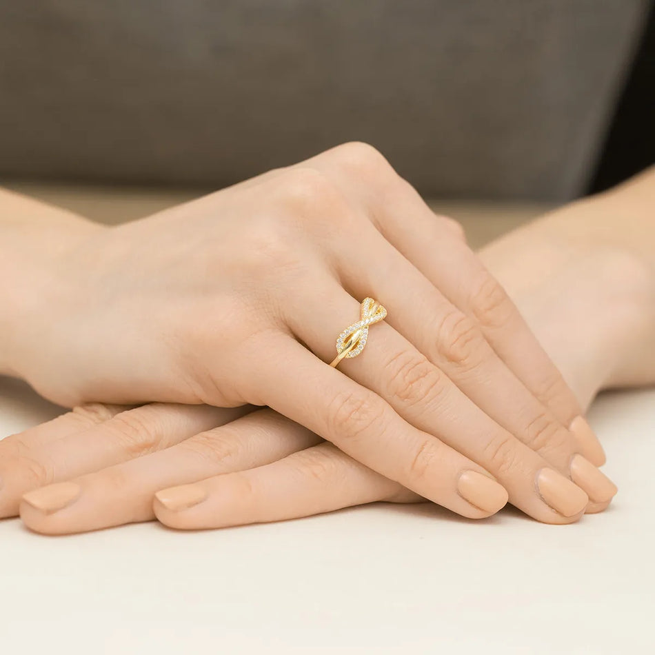 Gold-plated Silver Ring with Zirconia