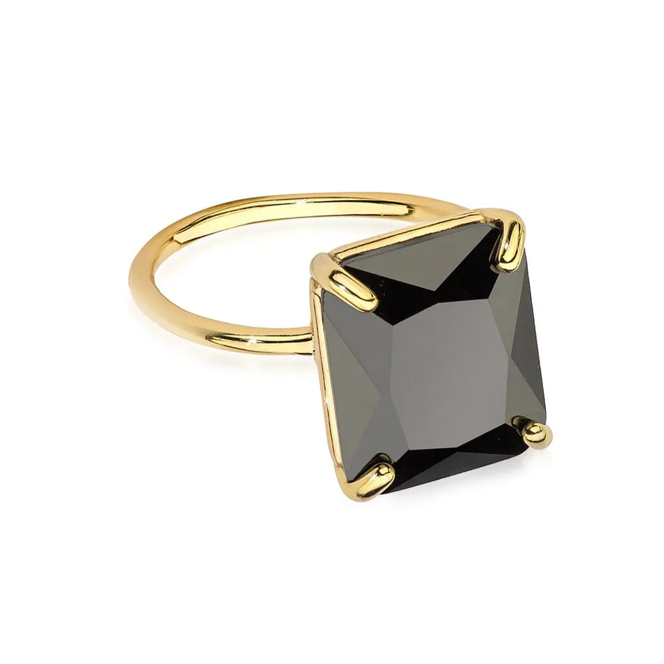 Gold-plated Silver Ring with Zirconia