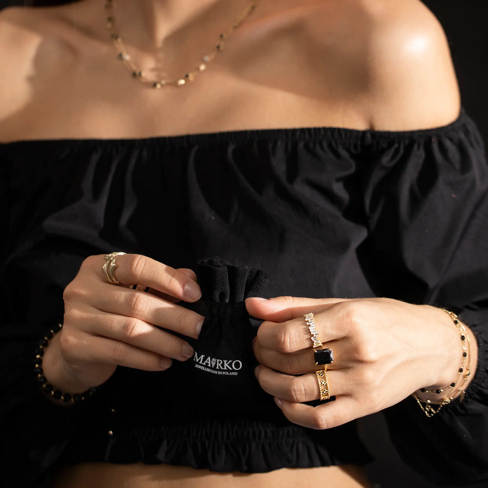 Gold-plated Silver Ring with Zirconia