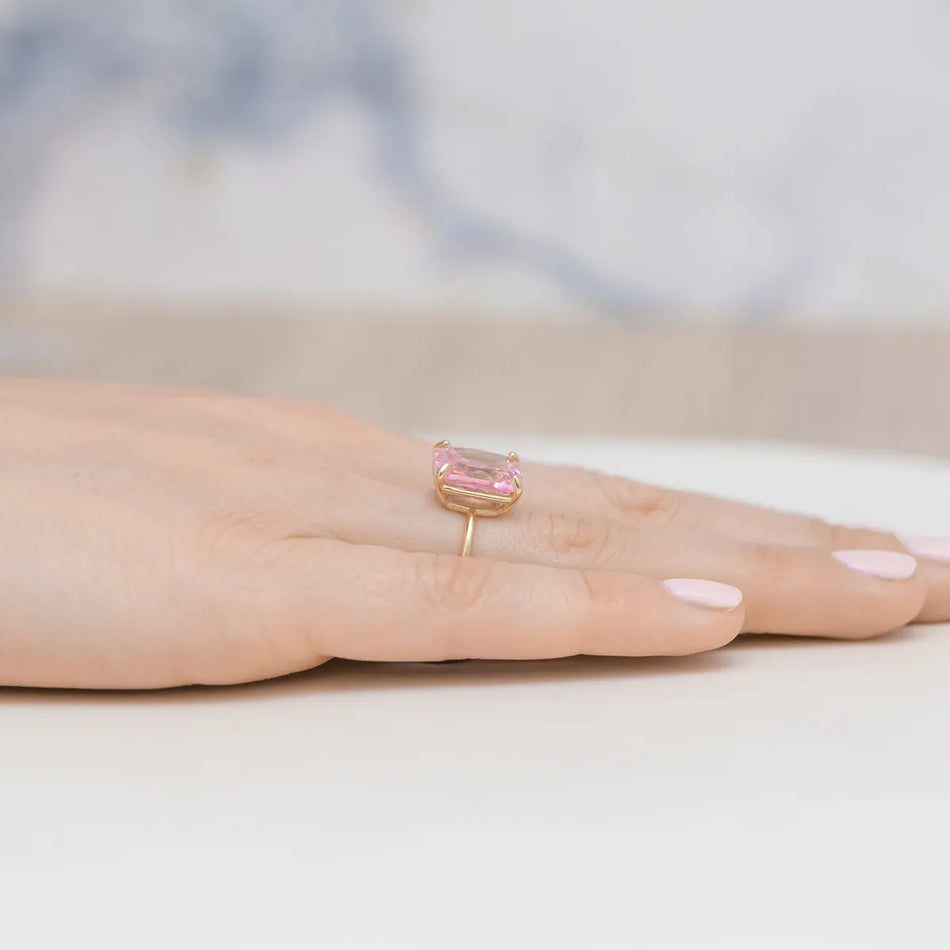Gold-plated Silver Ring with Zirconia