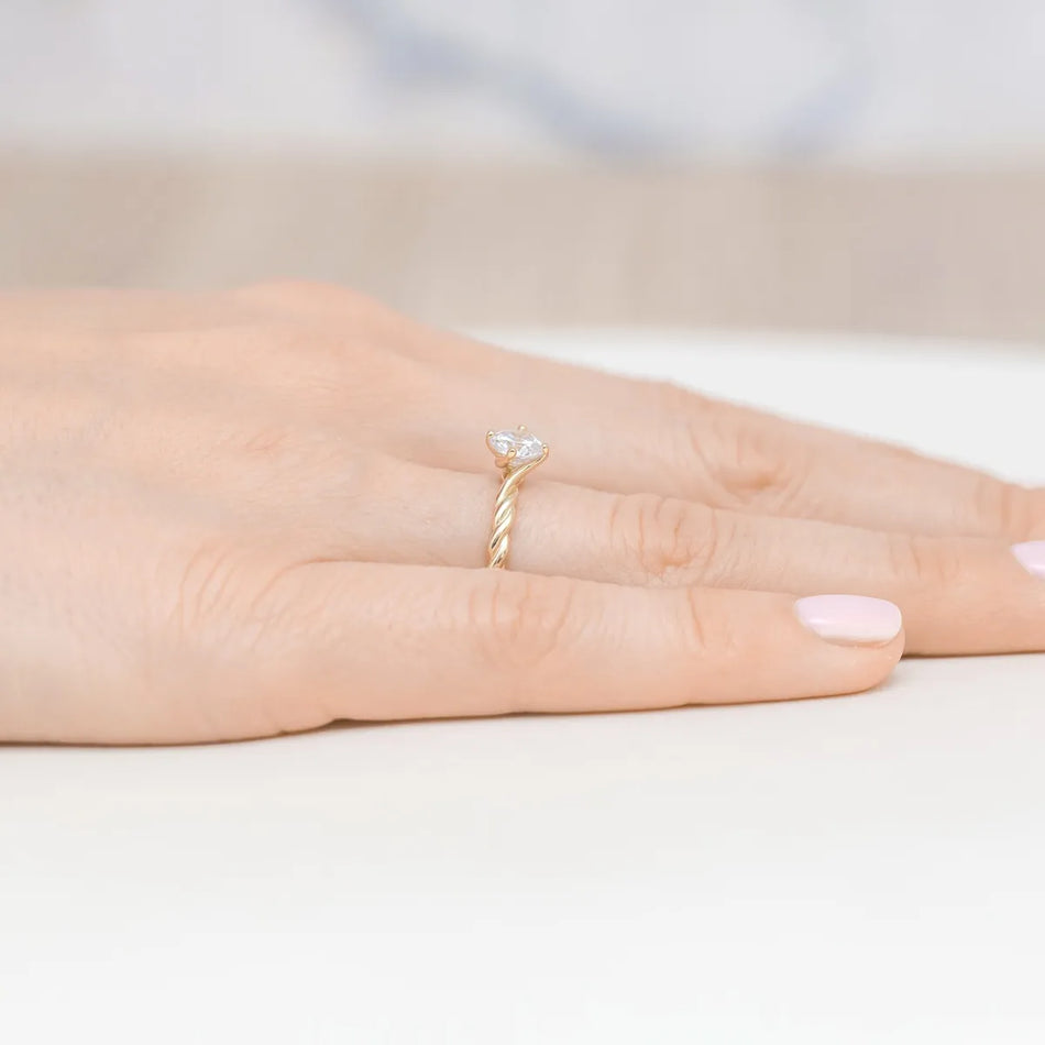 Gold-plated Silver Ring with Zirconia