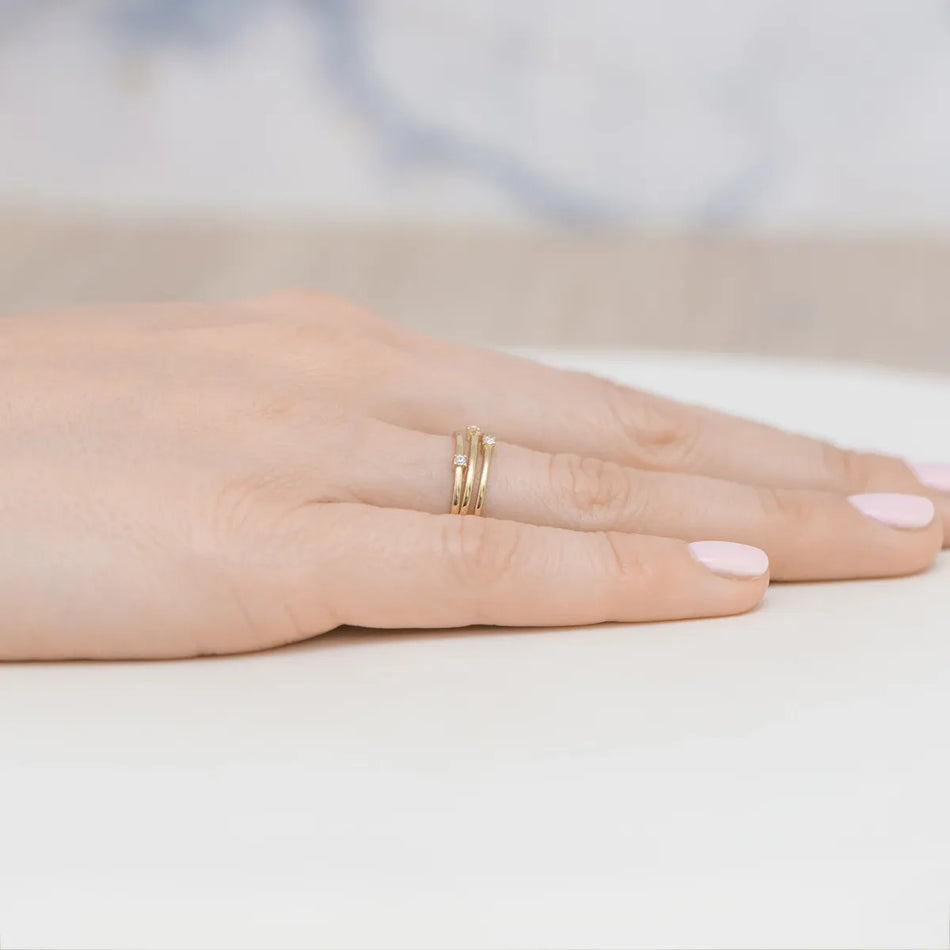 Gold-plated Silver Ring with Zirconia