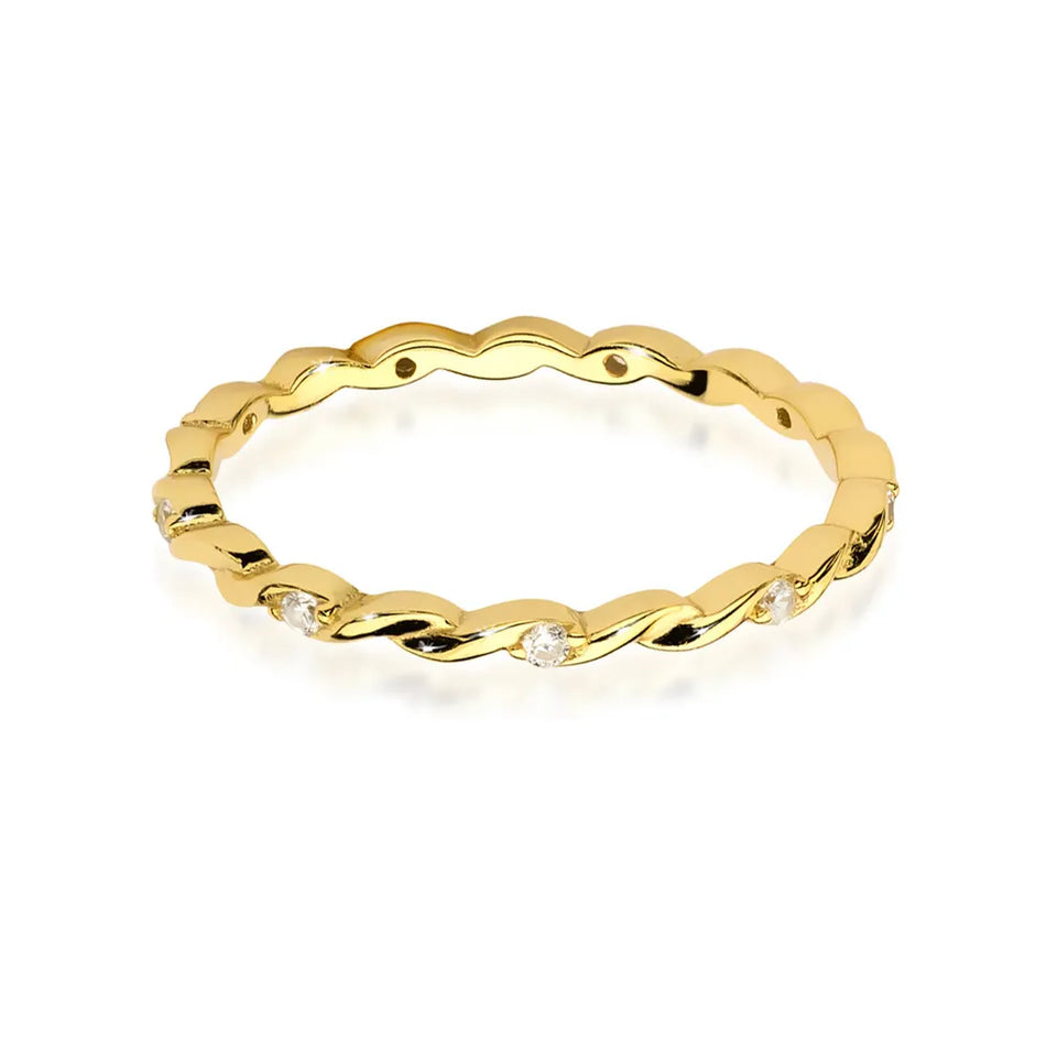 Gold-plated Silver Ring with Zirconia