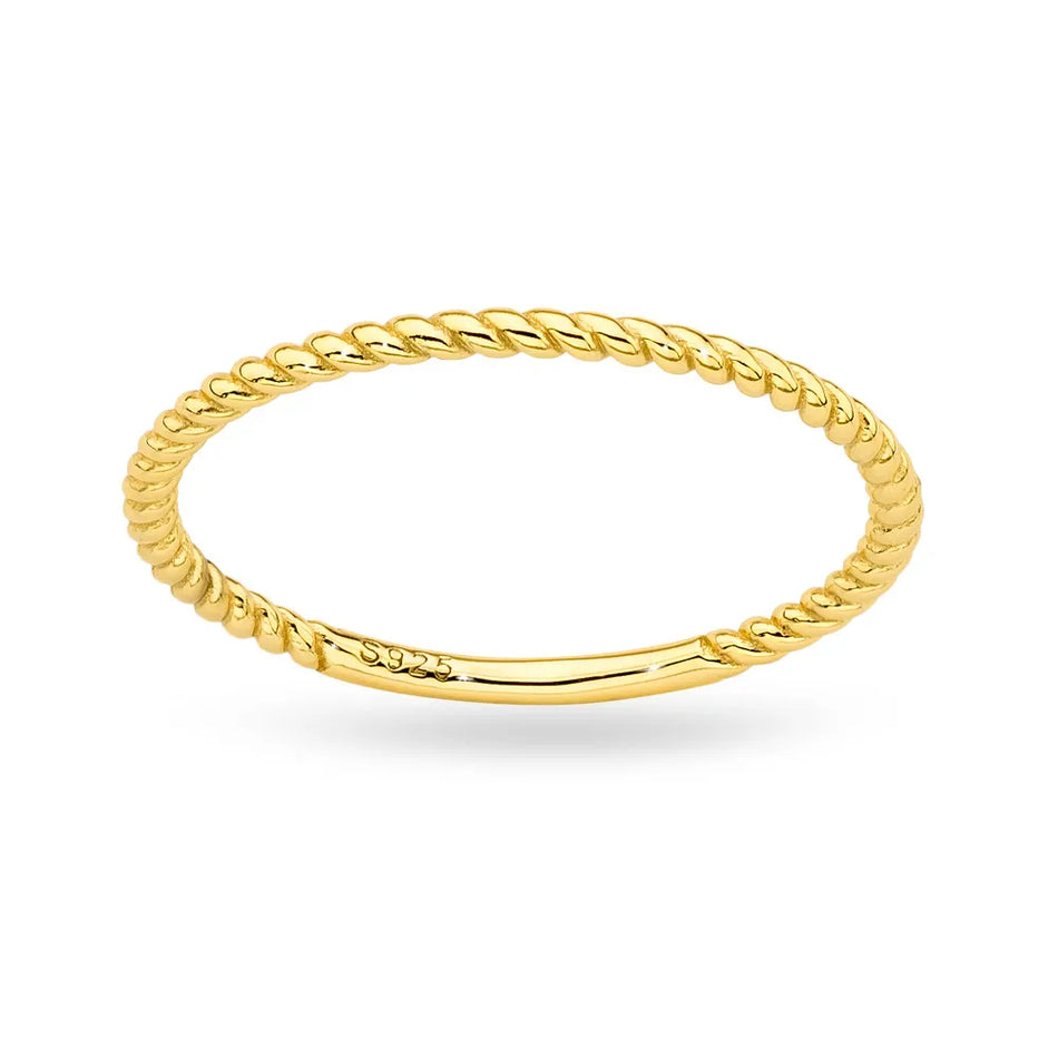 Pozlátený Strieborný pletený prsteň