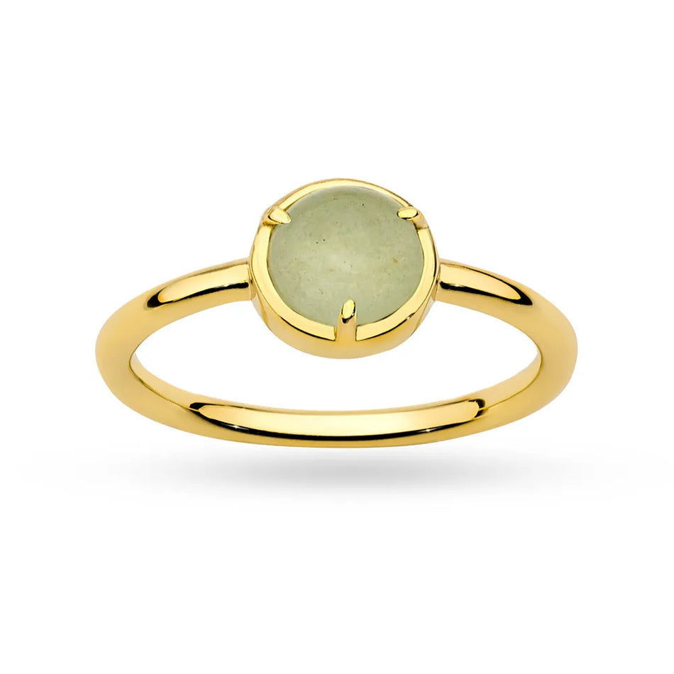 Gold-plated Silver Ring with Turquoise Aventurine