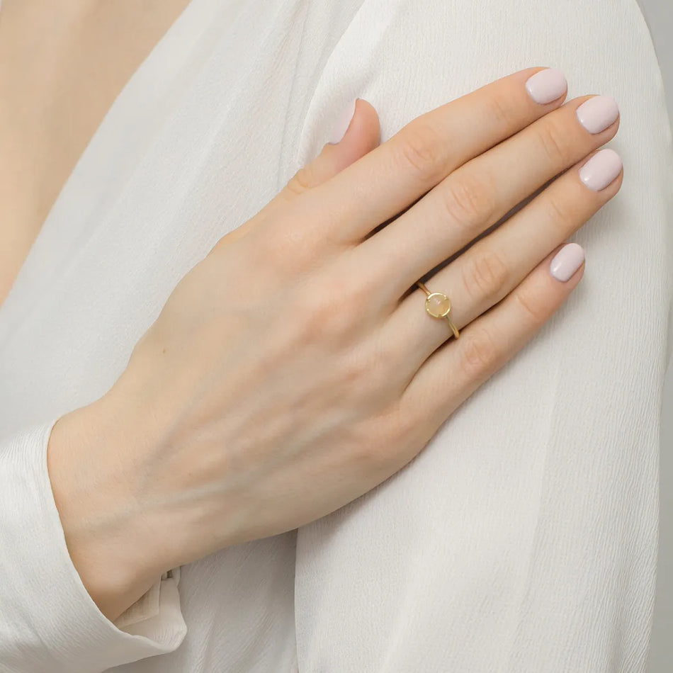Gold-plated Silver Ring with Citrin