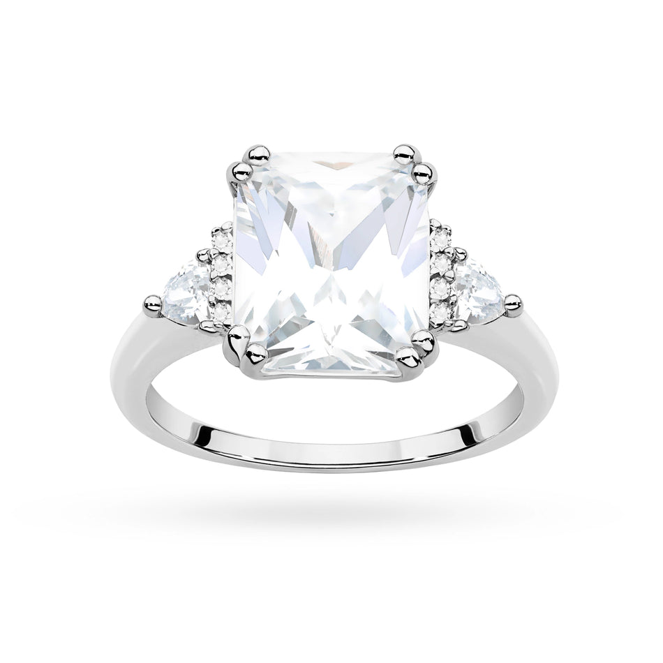 Strieborný prsteň so zirkónmi