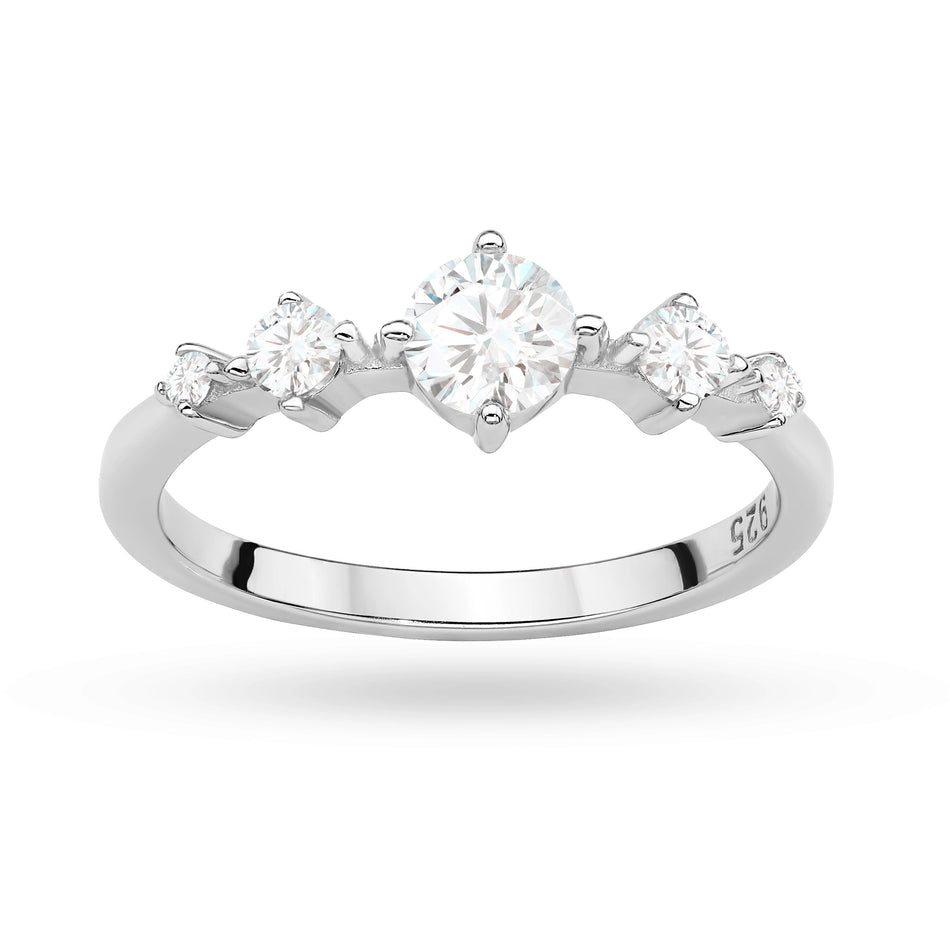 Strieborný prsteň so zirkónmi