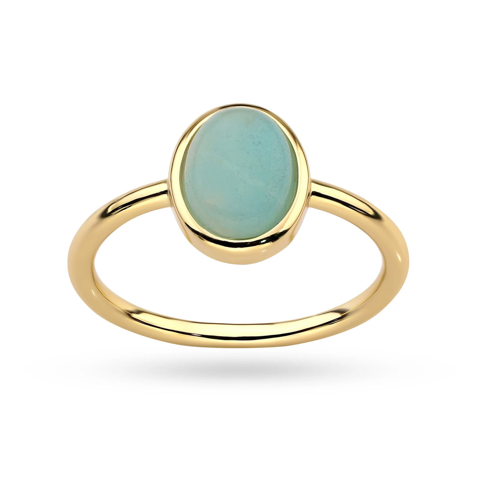 Gold-plated Silver Ring with Amazonite
