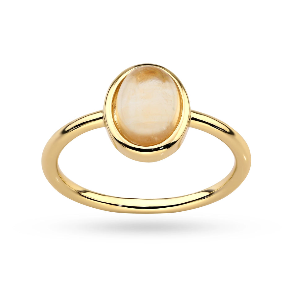Gold-plated Silver Ring with Citrin