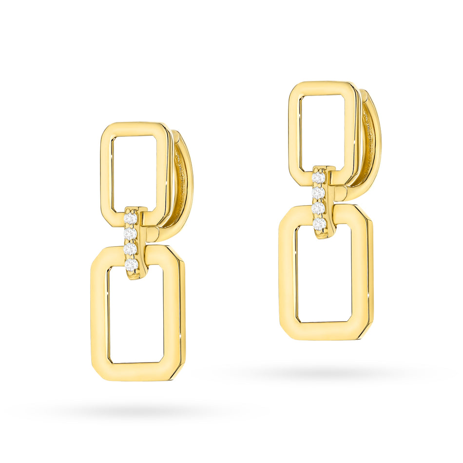 Gold Creole Earrings with Zirconia