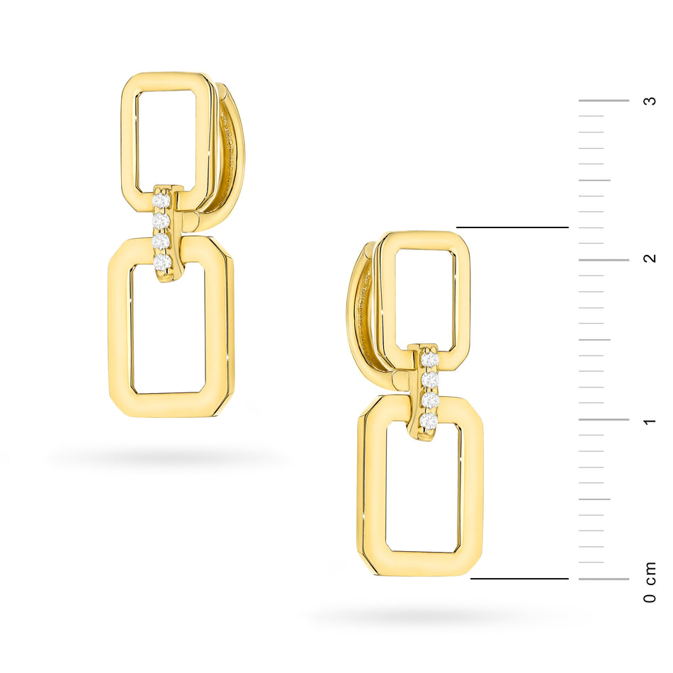 Gold Creole Earrings with Zirconia