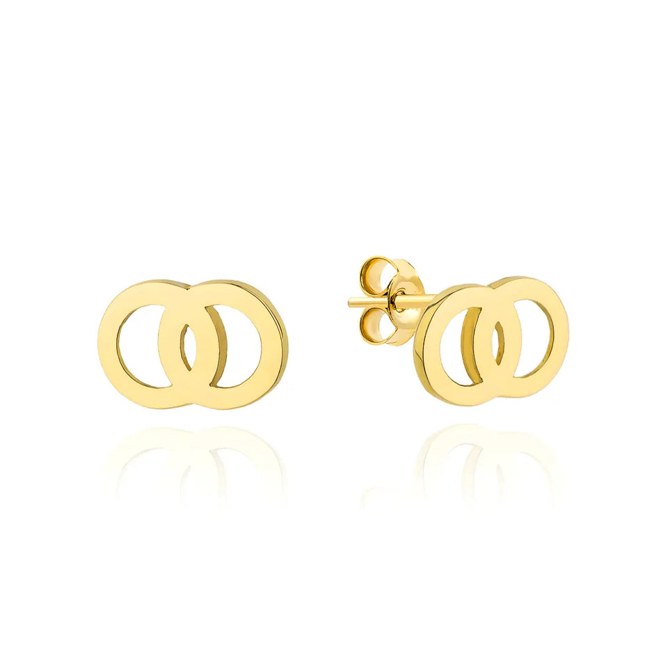 Gold Stud Earrings Circles