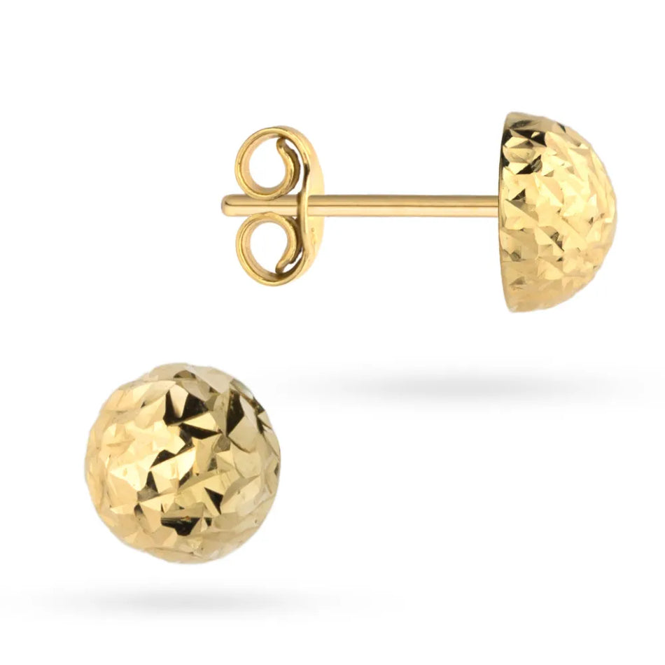 Zlaté puzety náušnice s polovičnými korálkami