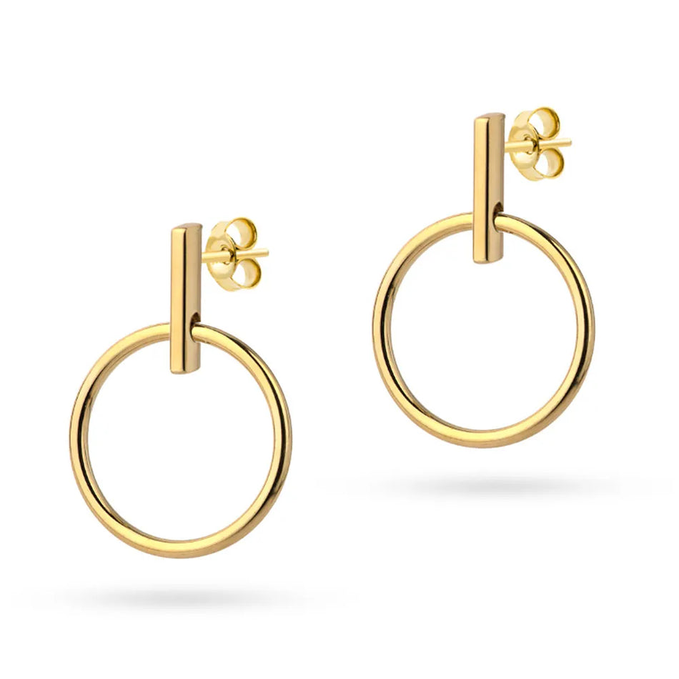 Gold Stud Earrings Circles