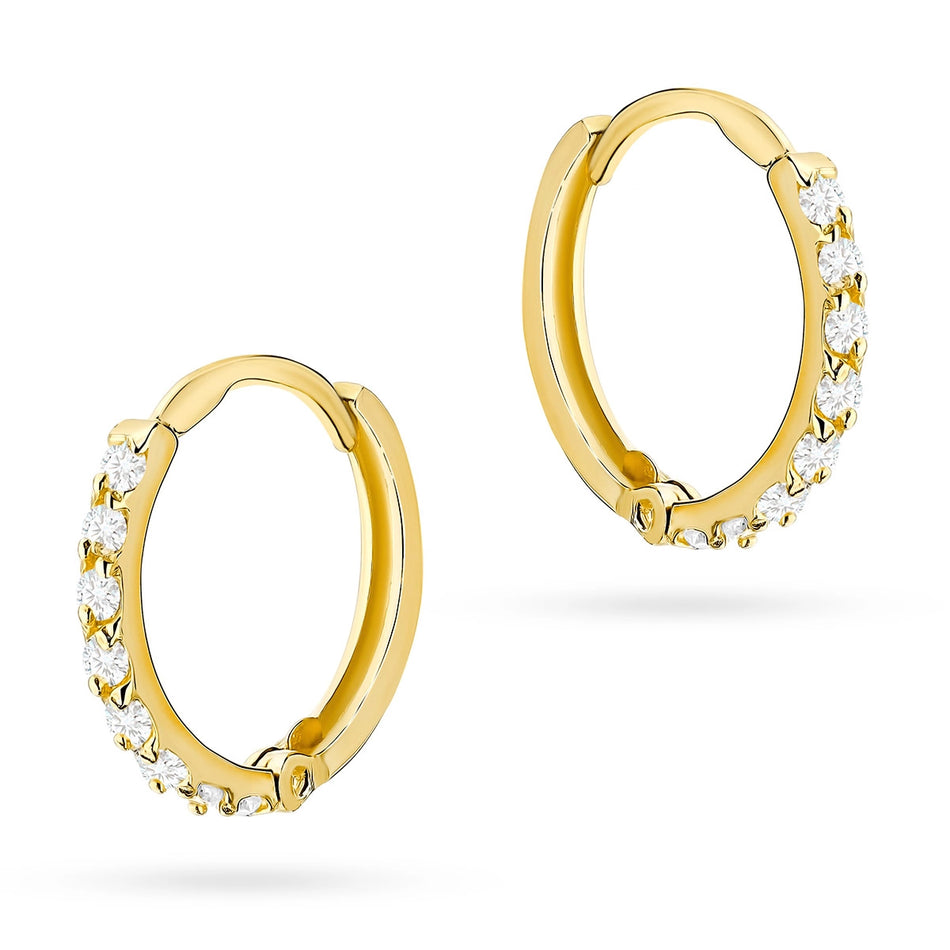 Gold Creole Earrings with Zirconia